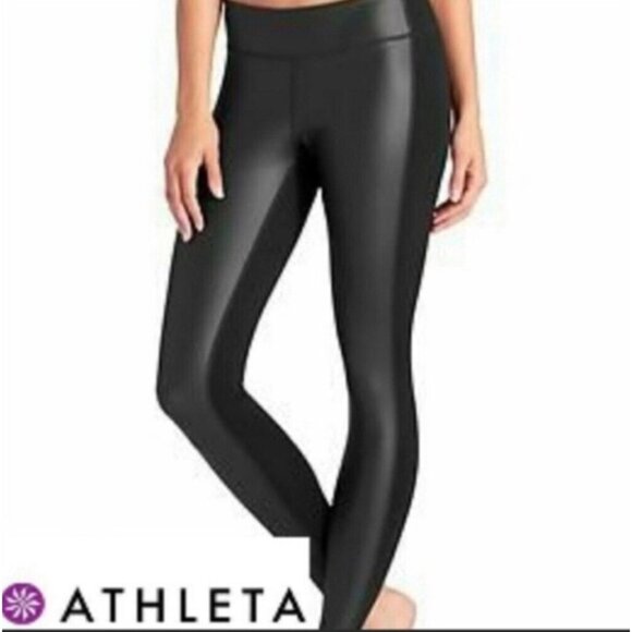 Athleta Pants - Athleta‎ high rise faux leather gleaming legging size S